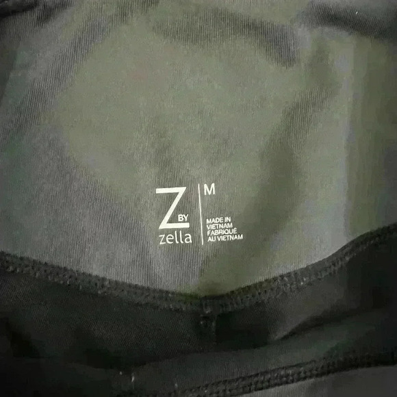 Zella Mesh Cropped Leggings Black Blue - Picture 2 of 3